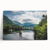 Black and white stretched canvas of West Virginia scenery, suitable as large kitchen wall art or bedroom decor.