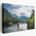Scenic West Virginia landscape on stretched canvas, featuring lush green tones, ideal for kitchen wall art.