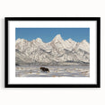 Colorful abstract art print of the Grand Tetons, in vibrant hues on a textured, extra large canvas.