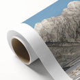 Art deco poster of Grand Tetons landscape in pastel shades on rolled canvas, ideal for nursery wall art.