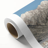 Art deco poster of Grand Tetons landscape in pastel shades on rolled canvas, ideal for nursery wall art.