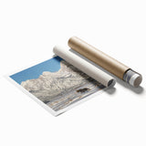 Extra large rolled print of Wyoming's Grand Tetons with vibrant green and blue tones, ideal for large living room wall art.