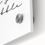 Large abstract wall art on acrylic glass featuring mid-century modernist autumnal hues, ideal for dining room decor.