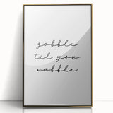 Mid-century modernist fall scene in muted orange and brown tones, acrylic print framed in gold.