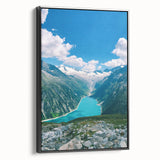 Black and white vintage poster art on framed canvas featuring a spring landscape, ideal for bedroom decor.