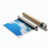 Extra large rolled print of vibrant spring floral art on white background, ideal for classy bathroom wall art.