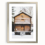 Textured abstract art print in cool blue and white tones, framed in silver, ideal for bedroom wall decor.