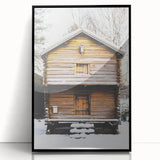 Large abstract wall art featuring swirling blue and white patterns on a black acrylic frame.