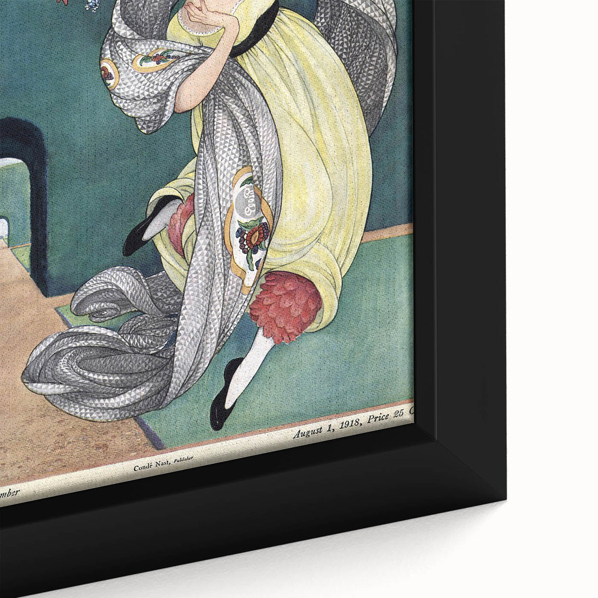 Vintage Vogue Illustration - Floral Hat 1918 Fashion Art Print