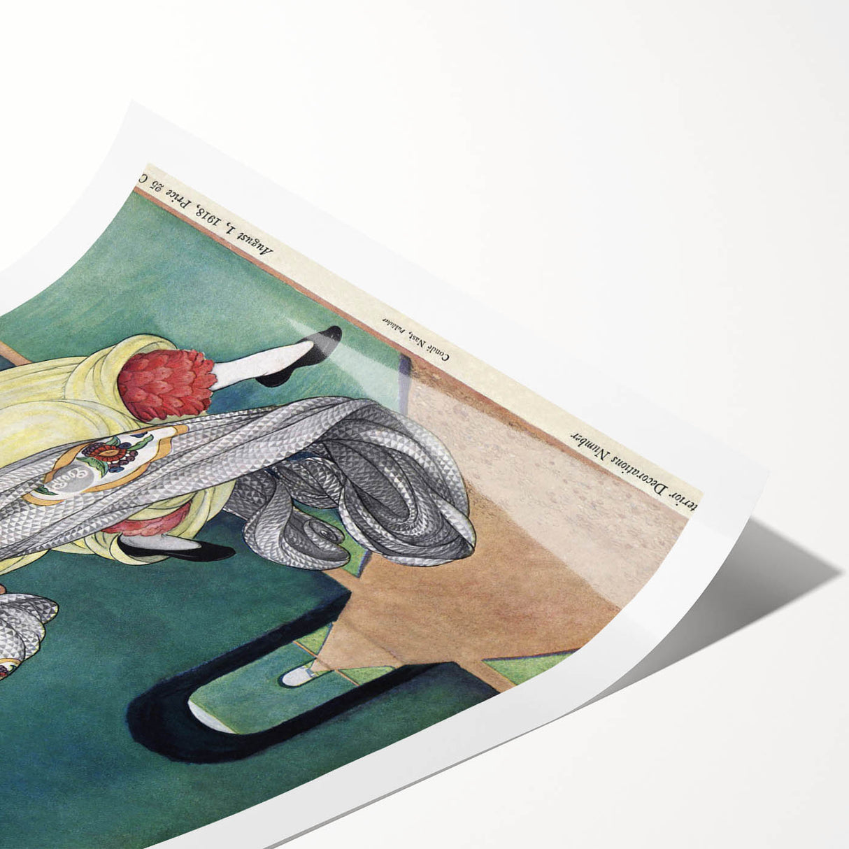 Vintage Vogue Illustration - Floral Hat 1918 Fashion Art Print
