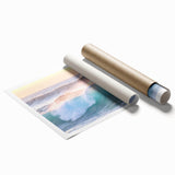 Extra large rolled canvas with a floral design in soft pastel shades.