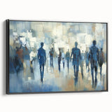 Abstract figurative framed canvas artwork showcasing a modern design with bold black tones, perfect for contemporary home decor. Ideal for enhancing artistic ambiance.