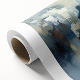 Abstract figurative wall art printed on rolled canvas, showcasing vibrant colors and dynamic shapes, ideal for modern home decor, packaged securely in a tube.