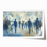 Abstract figurative rolled print showcasing vibrant colors and fluid shapes, perfect for modern home decor, packaged securely in a cardboard tube.