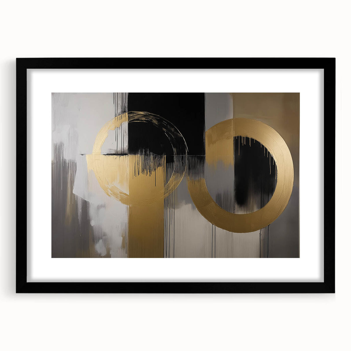 Abstract geometric frame in black, showcasing a modern design with a matte finish, ideal for contemporary home decor, perfect for framing artwork or photos.