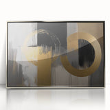 Framed abstract geometric acrylic art in silver tones, showcasing intricate patterns and modern design elements, perfect for contemporary decor.