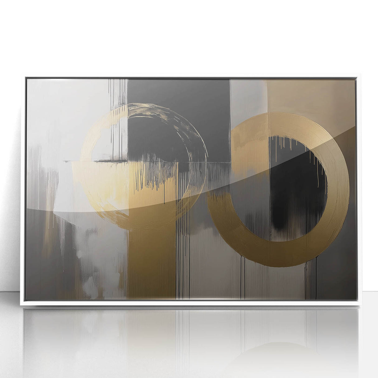 Abstract geometric framed acrylic artwork in white, showcasing intricate patterns and a modern design. Ideal for contemporary home decor and art enthusiasts.