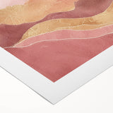 Abstract landscape wall art on rolled canvas, showcasing vibrant hues of blue, green, and gold, perfect for modern home decor. Ideal for enhancing interior aesthetics.