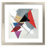 Geometric Abstract Wall Decor – Sharp Angles in Red & Charcoal