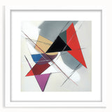 Geometric Abstract Wall Decor – Sharp Angles in Red & Charcoal