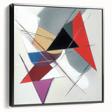 Geometric Abstract Wall Decor – Sharp Angles in Red & Charcoal