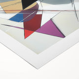 Geometric Abstract Wall Decor – Sharp Angles in Red & Charcoal