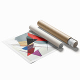 Geometric Abstract Wall Decor – Sharp Angles in Red & Charcoal