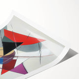 Geometric Abstract Wall Decor – Sharp Angles in Red & Charcoal