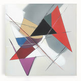 Geometric Abstract Wall Decor – Sharp Angles in Red & Charcoal