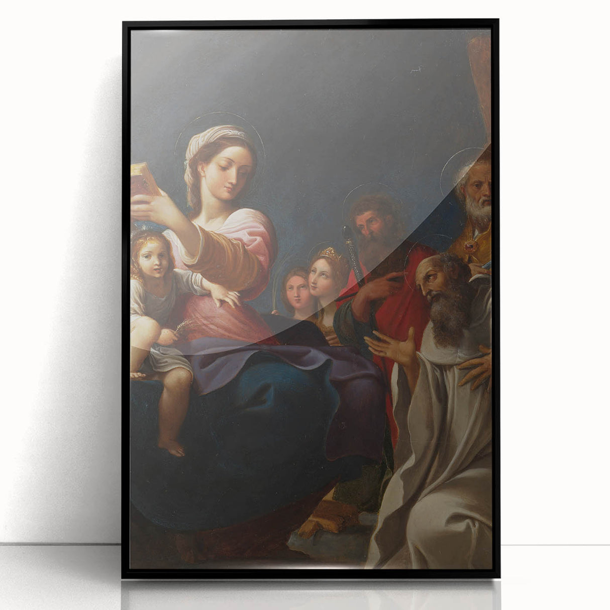 Baroque Religious Scene with Madonna and Saints - Classic Art