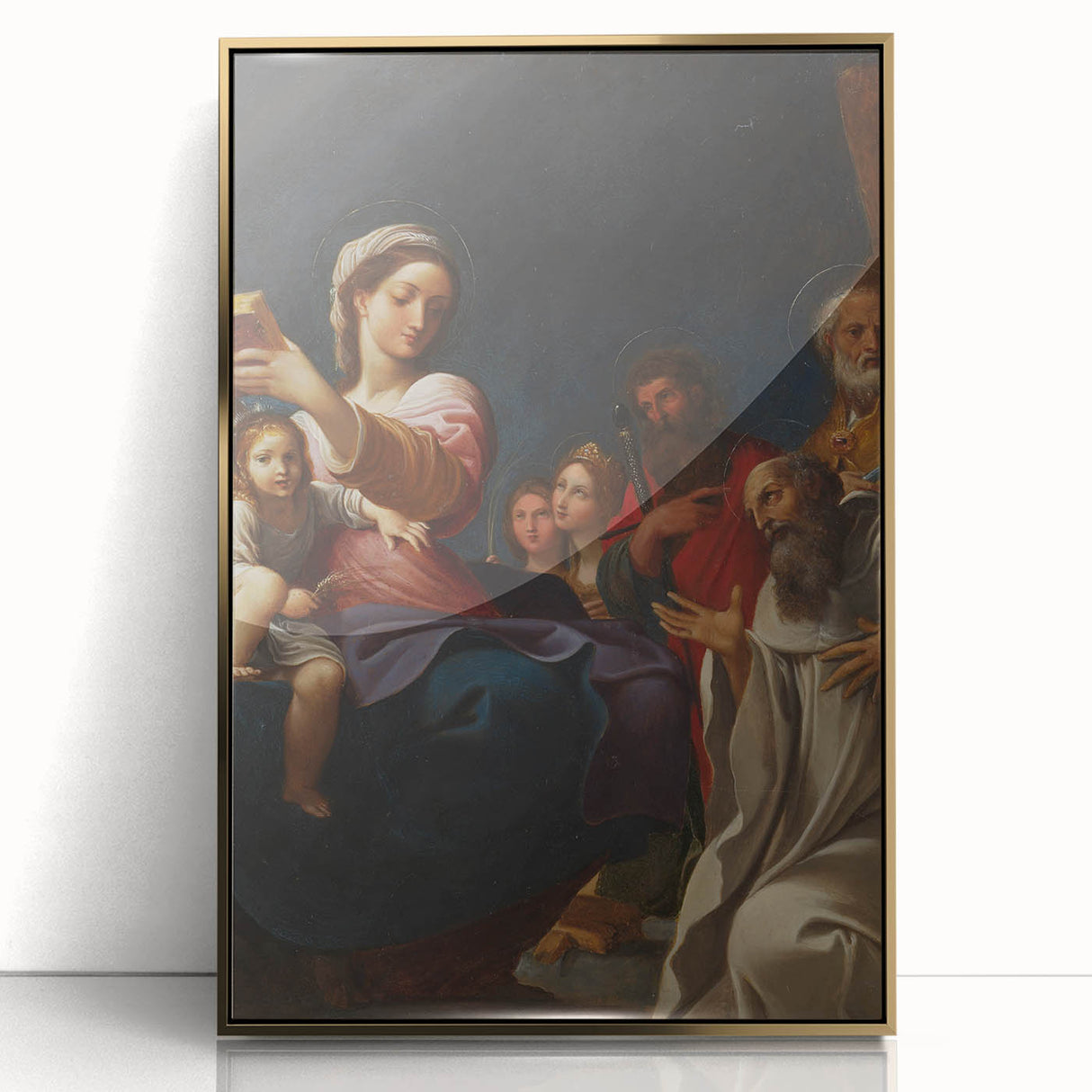 Baroque Religious Scene with Madonna and Saints - Classic Art