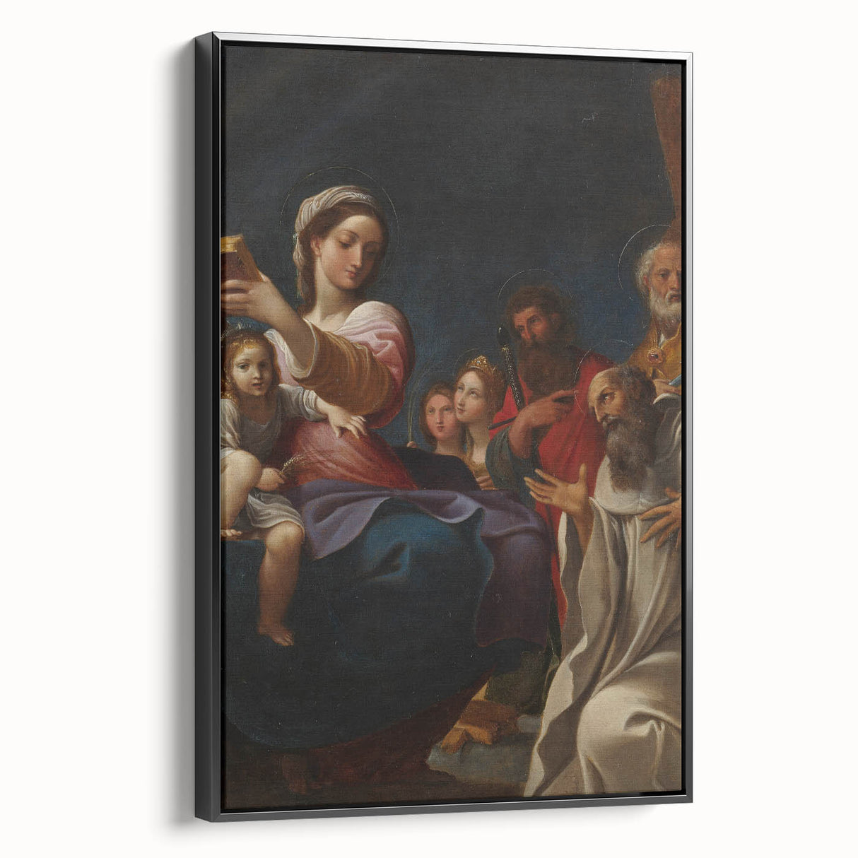 Baroque Religious Scene with Madonna and Saints - Classic Art