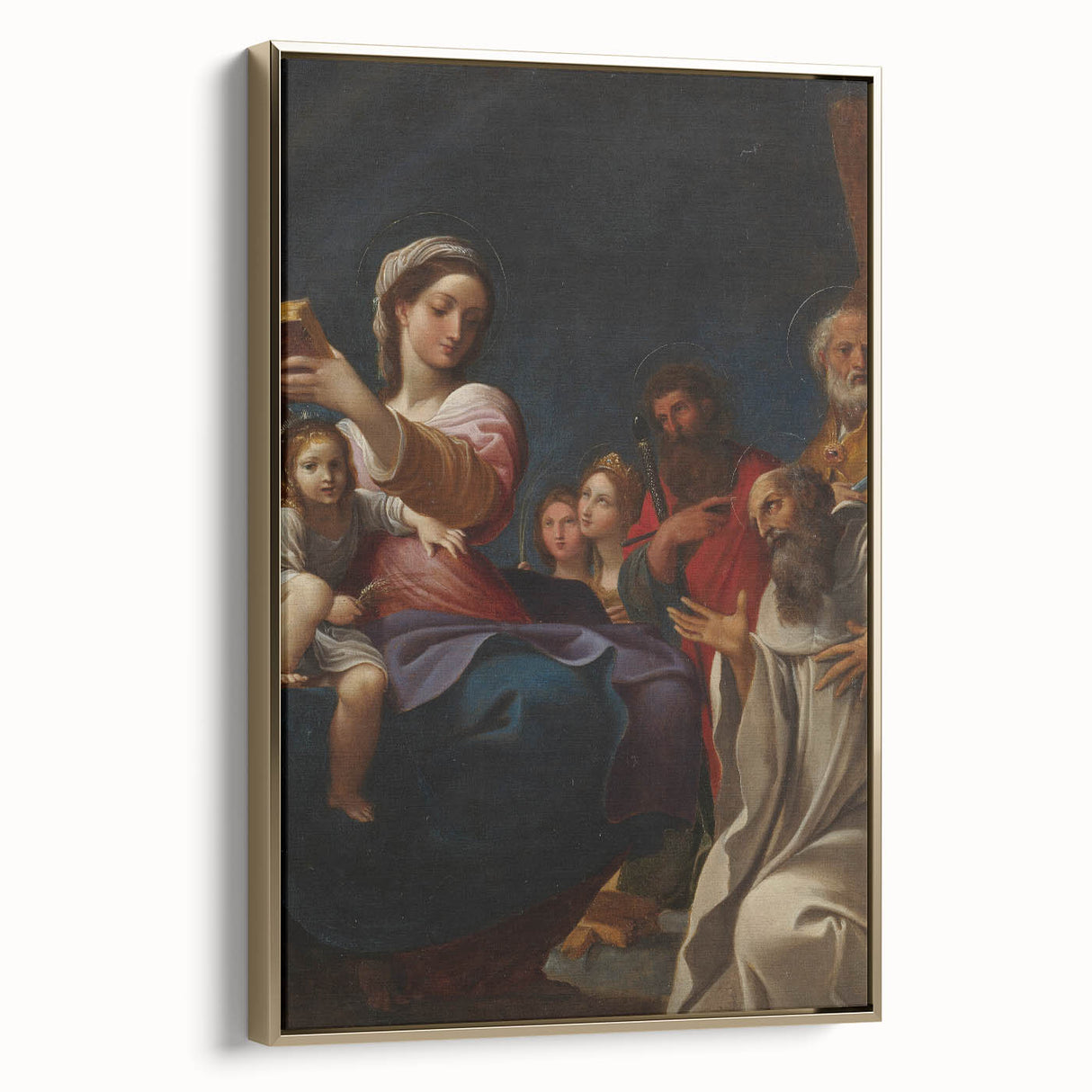 Baroque Religious Scene with Madonna and Saints - Classic Art