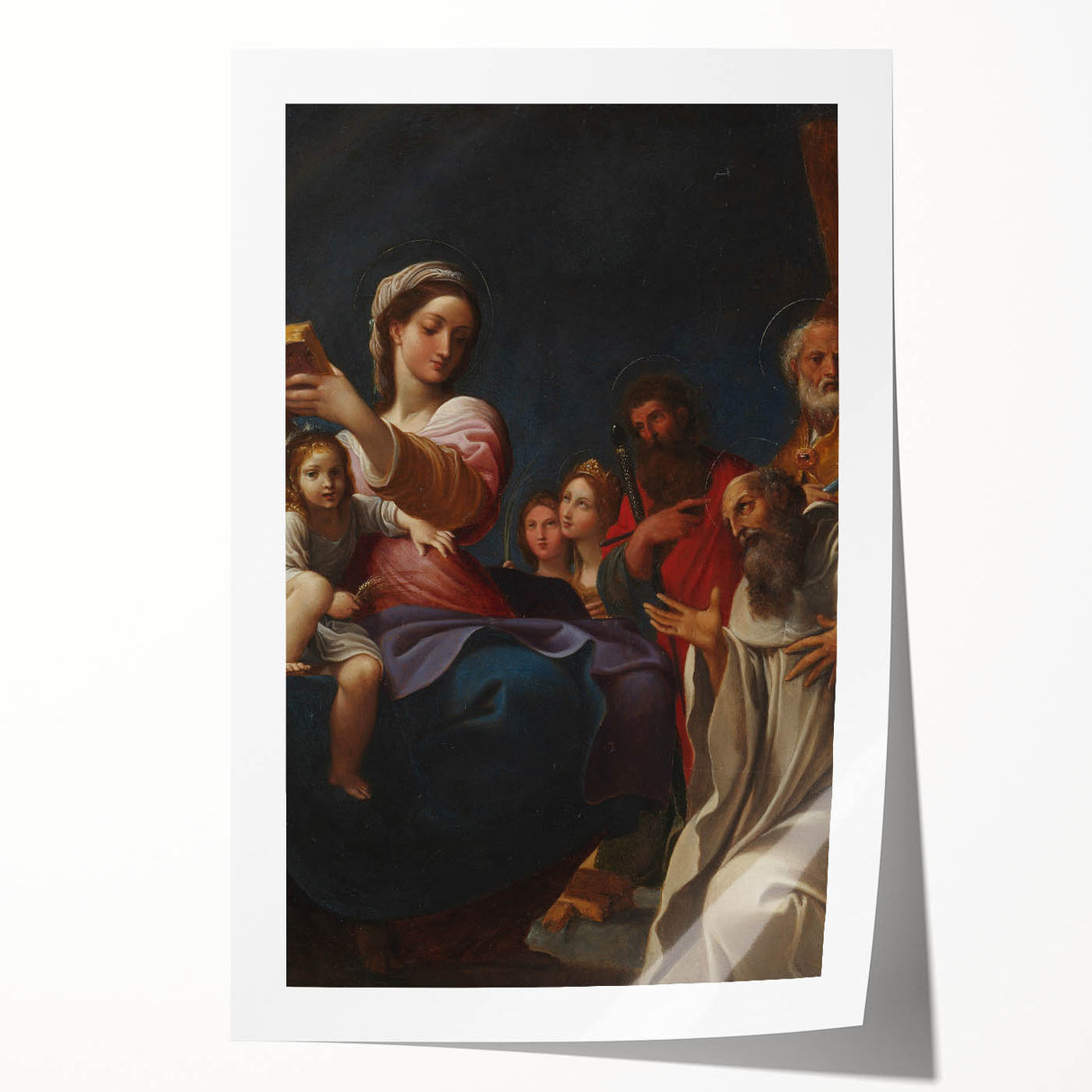Baroque Religious Scene with Madonna and Saints - Classic Art