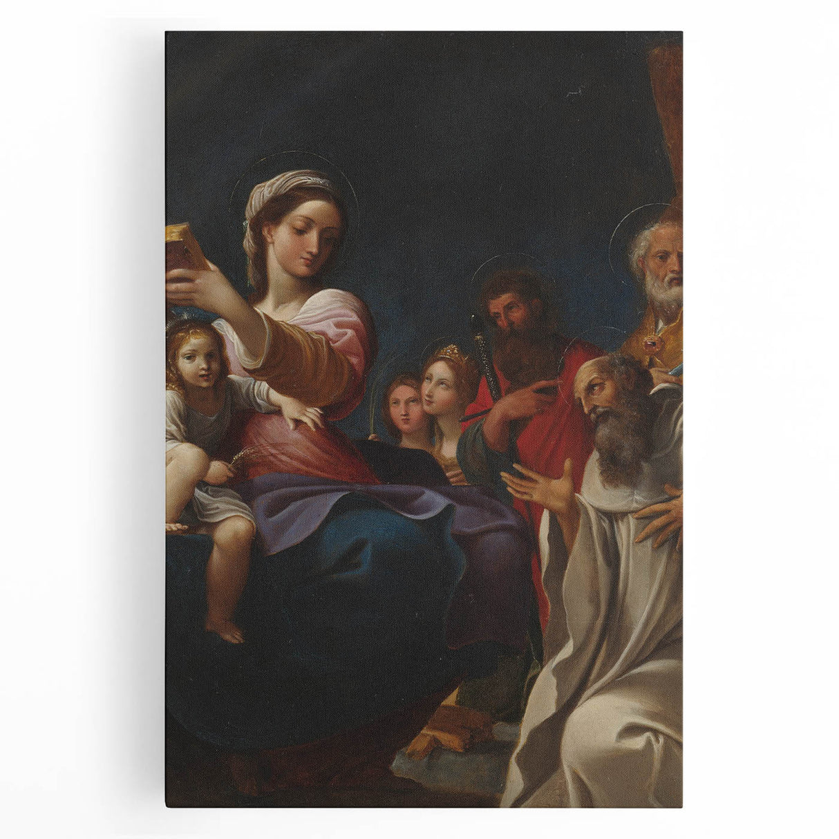 Baroque Religious Scene with Madonna and Saints - Classic Art