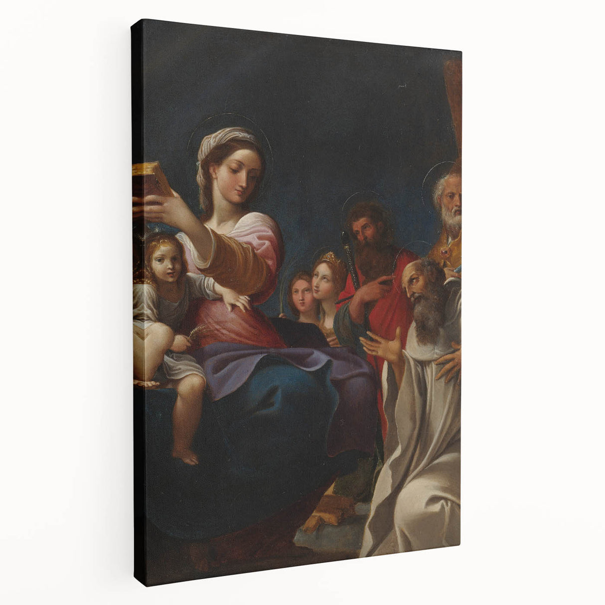 Baroque Religious Scene with Madonna and Saints - Classic Art