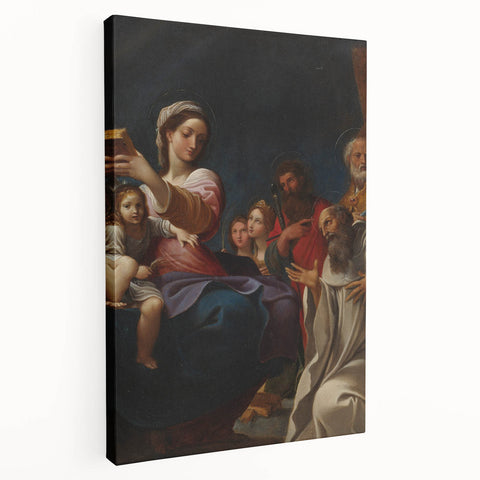 Baroque Religious Scene with Madonna and Saints - Classic Art