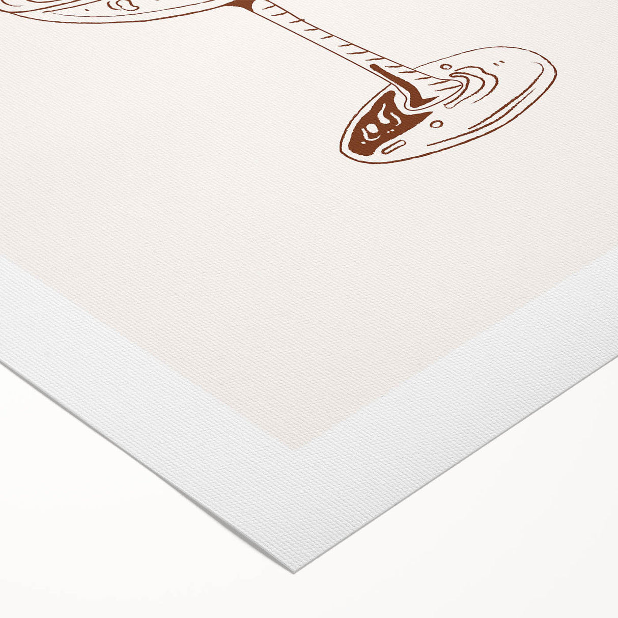 Art deco poster featuring a stylized cocktail glass, in muted pastel shades on rolled canvas, ideal for dining room decor.
