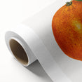 Art deco poster featuring an array of colorful fruits on rolled canvas, suitable for nursery wall art.