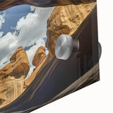 Acrylic landscape artwork showcasing vibrant canyons in rich colors, emphasizing intricate details and textures, perfect for modern home decor.