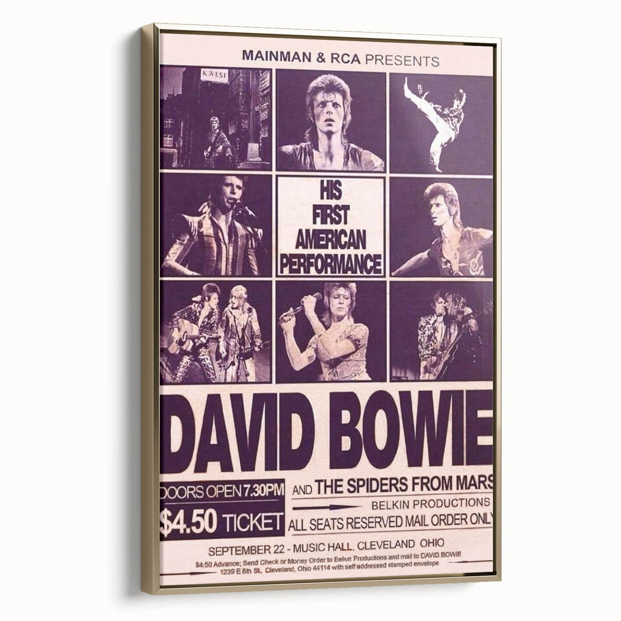 David Bowie First American Performance Retro Poster Art