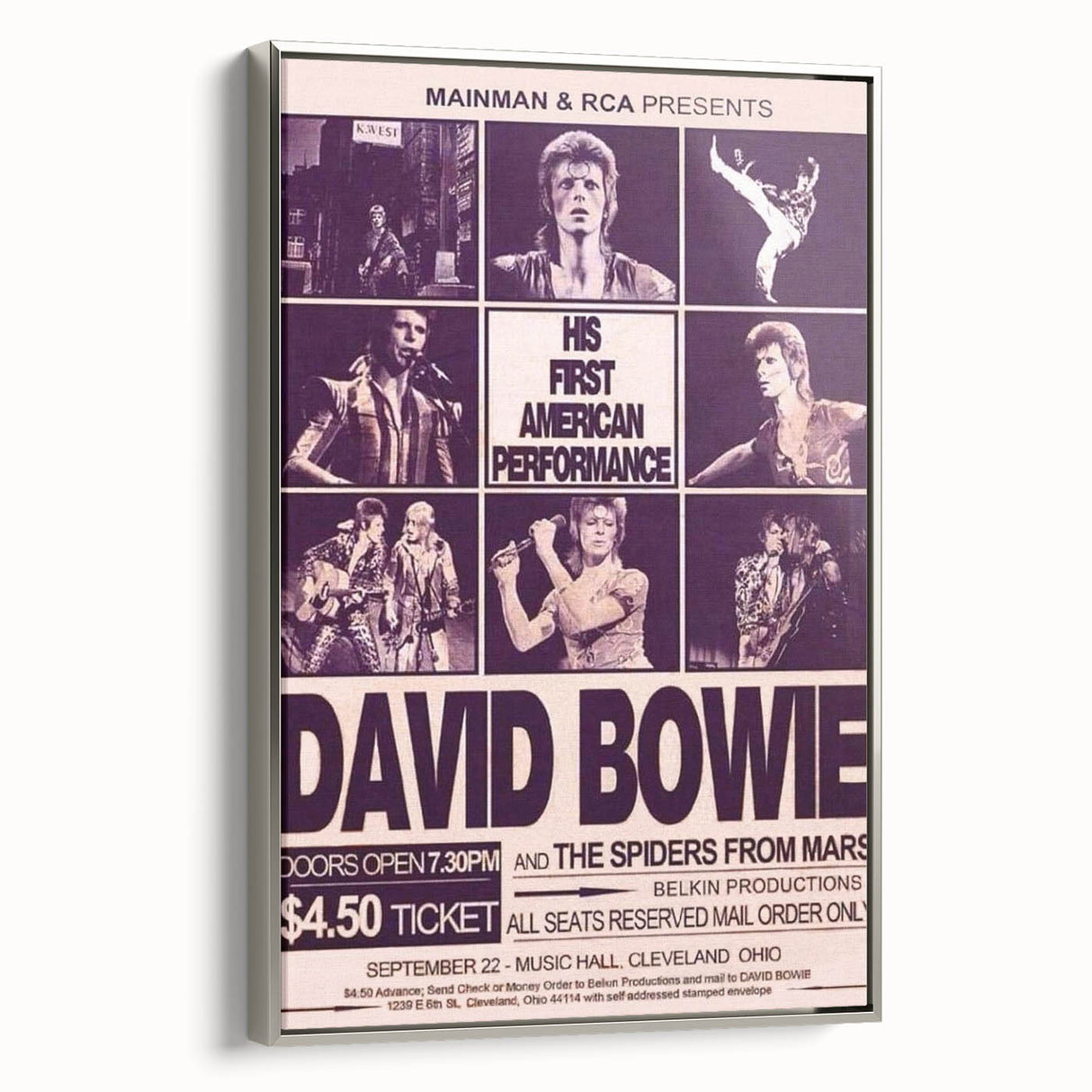 David Bowie First American Performance Retro Poster Art