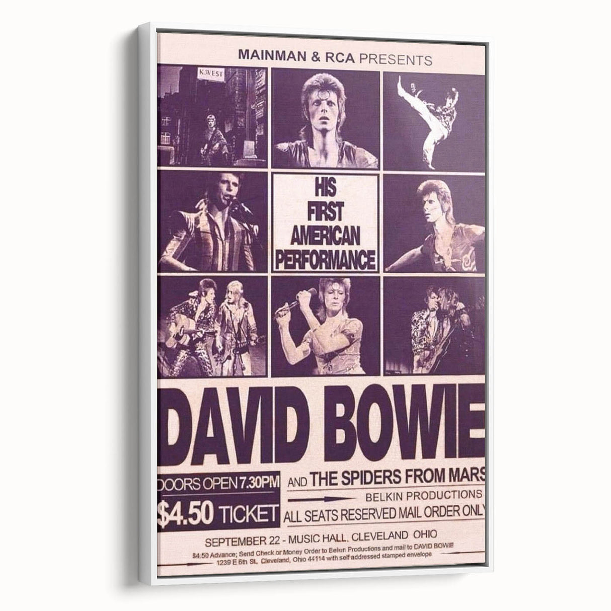David Bowie First American Performance Retro Poster Art