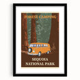 Vintage Sequoia National Park Poster - Forest Camping Art