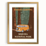 Vintage Sequoia National Park Poster - Forest Camping Art