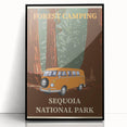 Vintage Sequoia National Park Poster - Forest Camping Art