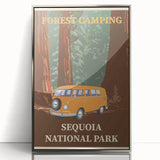Vintage Sequoia National Park Poster - Forest Camping Art
