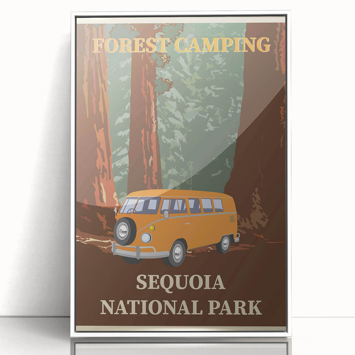 Vintage Sequoia National Park Poster - Forest Camping Art