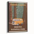 Vintage Sequoia National Park Poster - Forest Camping Art