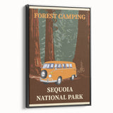 Vintage Sequoia National Park Poster - Forest Camping Art
